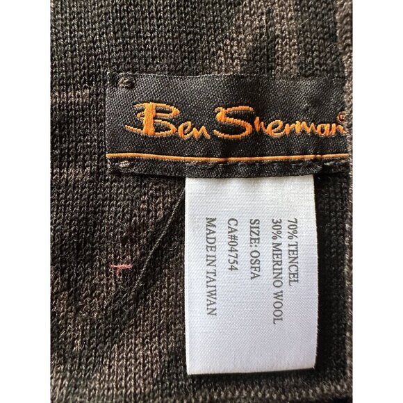 Ben Sherman Patterned Scarf 70% Tencel 30% Merino Wool OSFA - Picture 3 of 4